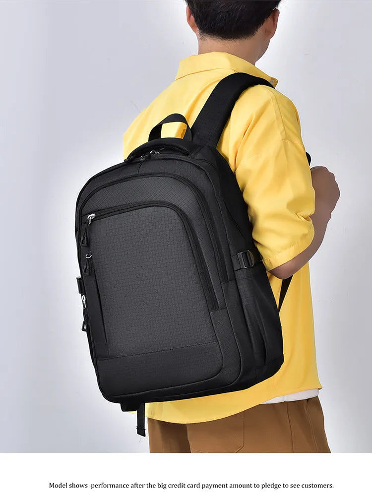 Range Bags Business Commute Backpack Black Front View - Lightweight 20L Travel Bag with Padded Shoulder Straps