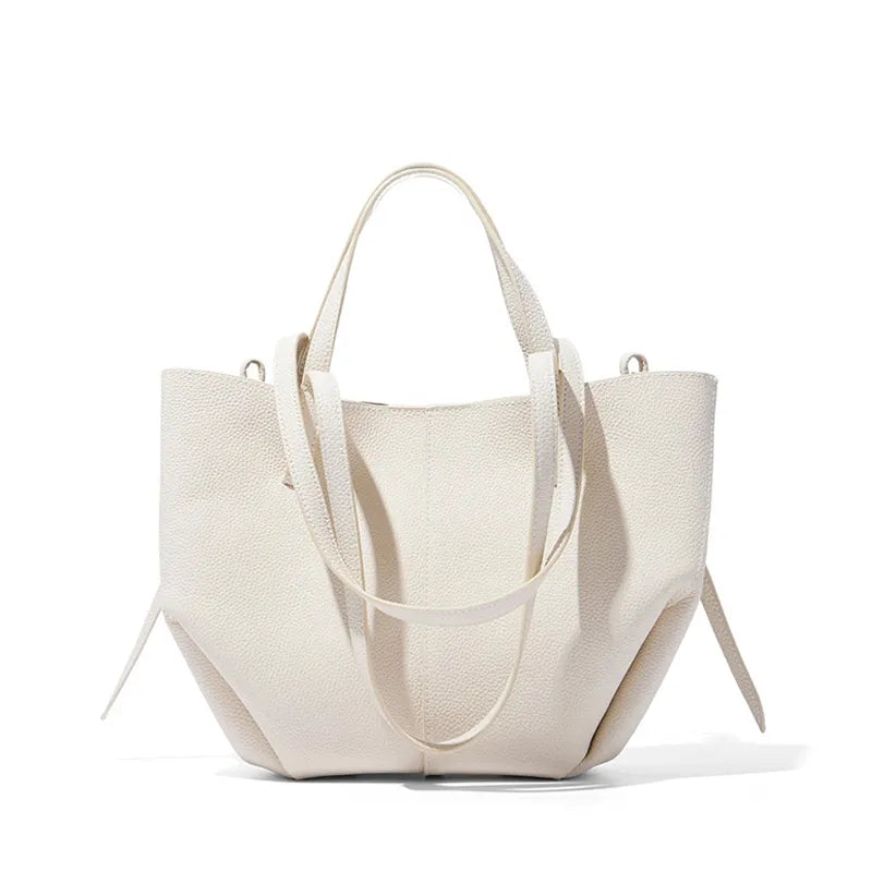 Polene Cyme Inspired Caramel Brown Leather Croissant Bag