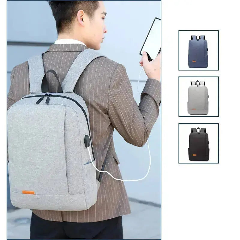Business Backpack Detail - USB Charging Port and Laptop Compartment