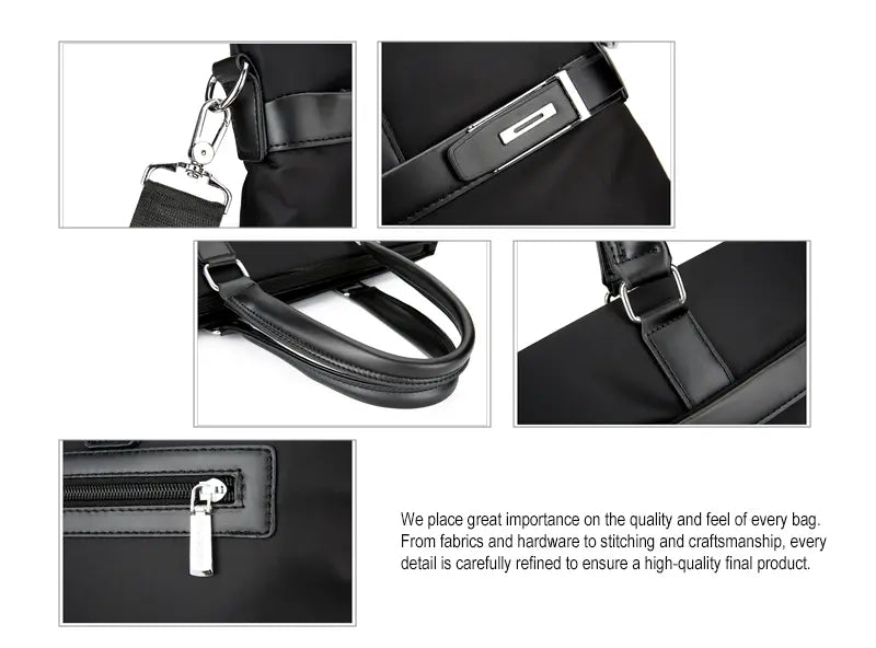 Briefcase contents layout laptop tablet phone wallet umbrella accessories