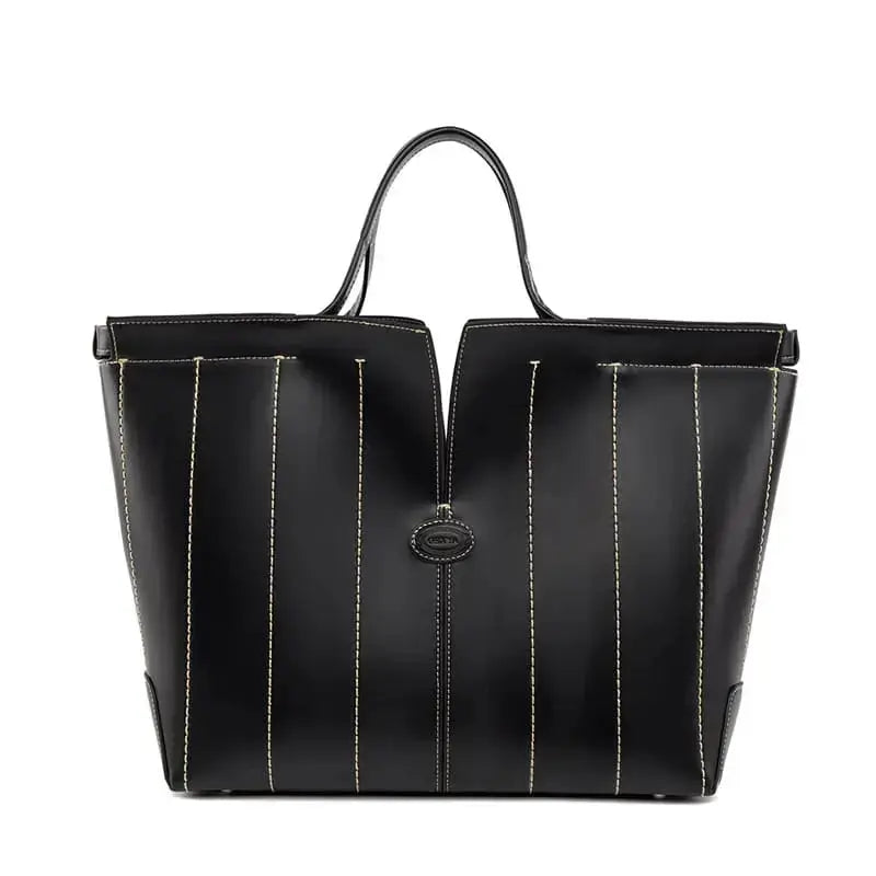 Elegant work tote bag set luxury handbags and purse for women-black