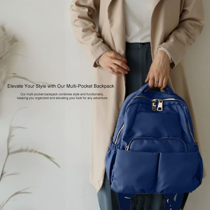 Nylon Laptop Backpack for Women – 14” Padded Compartment, Multi-Pocket