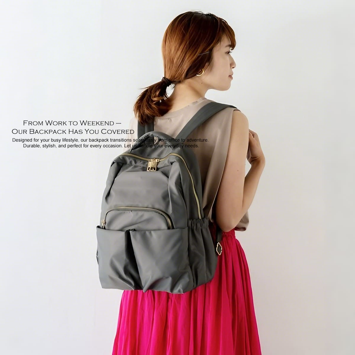 Nylon Laptop Backpack for Women – 14” Padded Compartment, Multi-Pocket