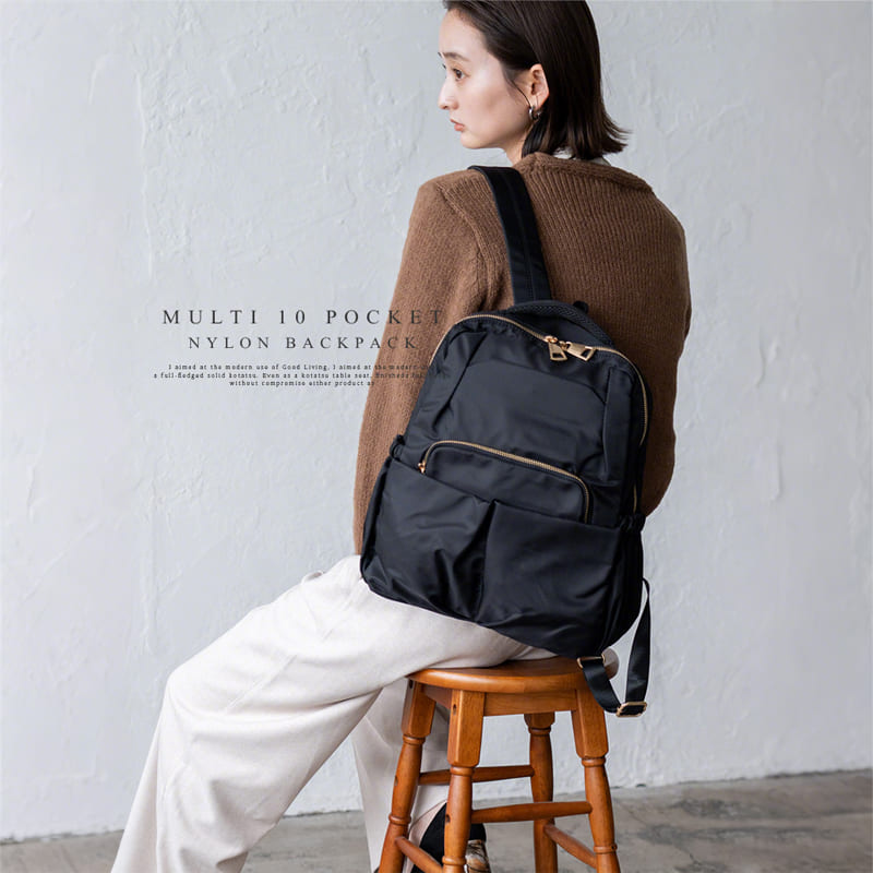 Nylon Laptop Backpack for Women – 14” Padded Compartment, Multi-Pocket