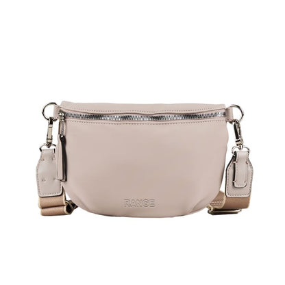 Durable beige nylon shoulder bag with reinforced stitching, available for custom OEM and ODM orders.