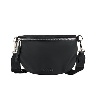 Durable black nylon shoulder bag with reinforced stitching, available for custom OEM and ODM orders.