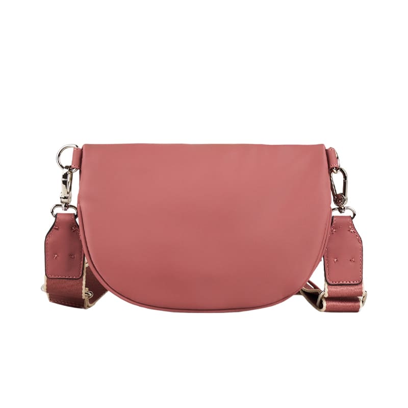 Minimalist pink shoulder bag made of high-quality nylon, ideal for international brands seeking OEM/ODM customization.