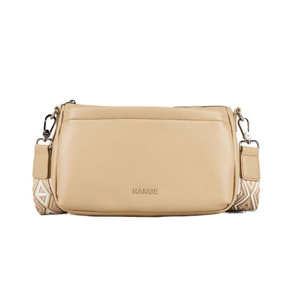 High-quality camel synthetic leather shoulder bag, perfect for OEM custom branding and ODM design projects.