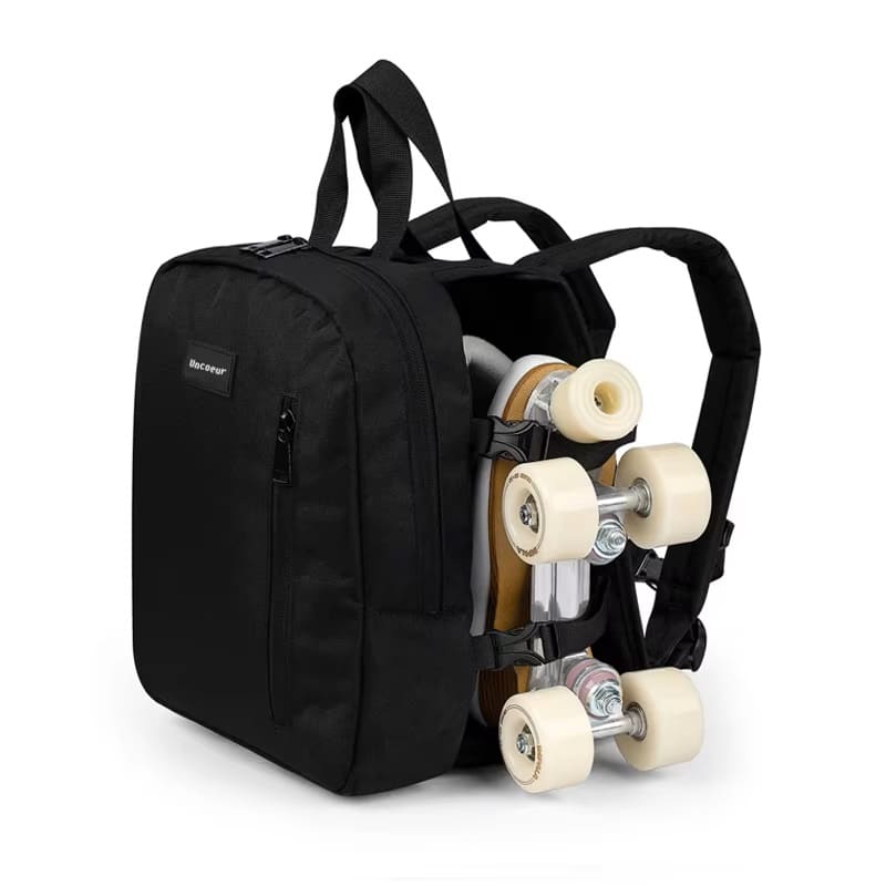 Durable waterproof oxford black backpack designed for roller skate storage, available for OEM and ODM customization
