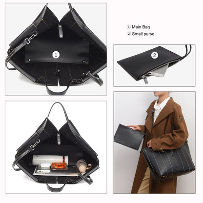 Work tote bag interior with matching zip pouch