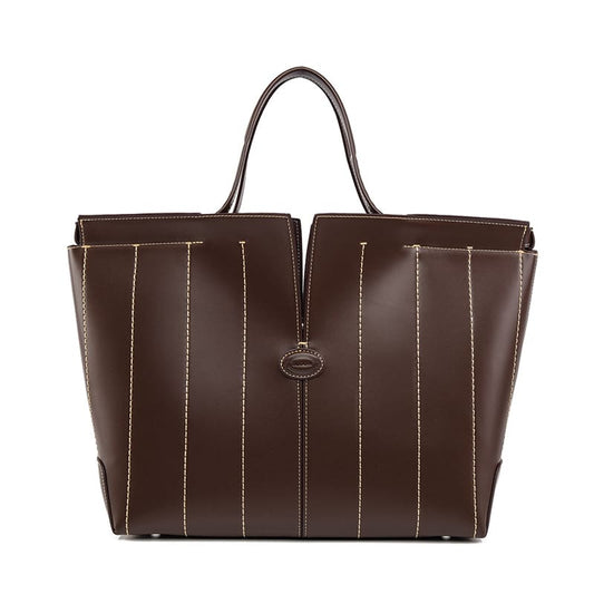 Elegant work tote bag set luxury handbags and purse for women-brown