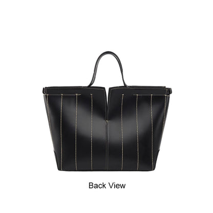 Luxury PU tote bag multiple angle display large capacity-Back