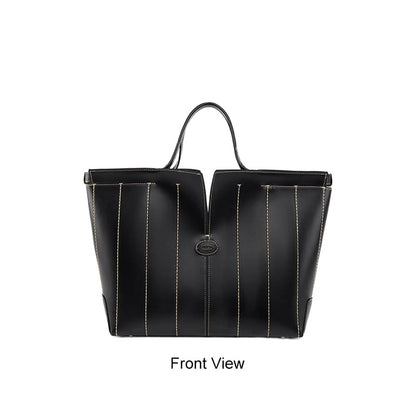 Luxury PU tote bag multiple angle display large capacity-Front