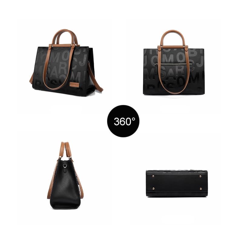 Luxury PU handbag multiple angle display elegant design