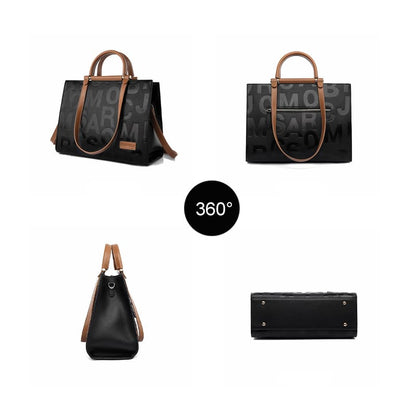 Luxury PU handbag multiple angle display elegant design