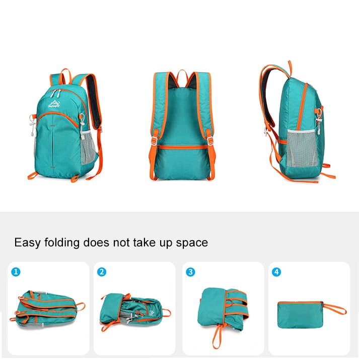 Men's and women's outdoor cycling leisure travel backpack wear-resistant folding waterproof nylon backpack - China Guangzhou professional luggage manufacturer - Support brand customization, OEM and ODM.