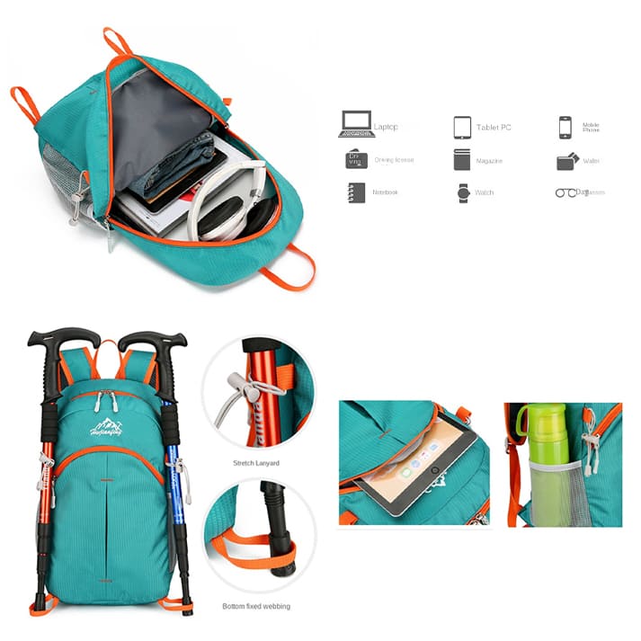 Men's and women's outdoor cycling leisure travel backpack wear-resistant folding waterproof nylon backpack - China Guangzhou professional luggage manufacturer - Support brand customization, OEM and ODM.