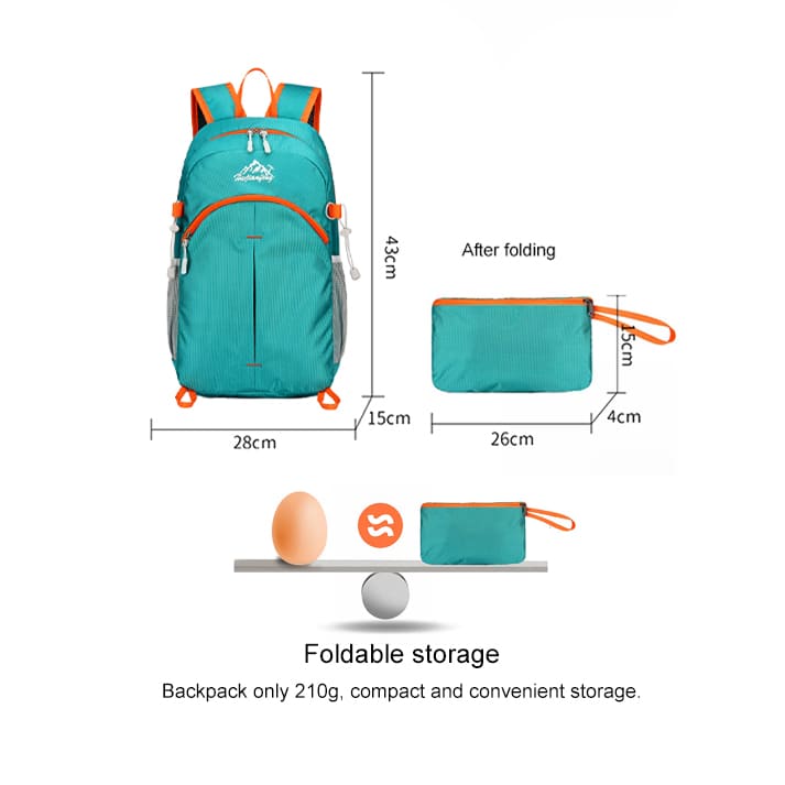 Men's and women's outdoor cycling leisure travel backpack wear-resistant folding waterproof nylon backpack - China Guangzhou professional luggage manufacturer - Support brand customization, OEM and ODM.