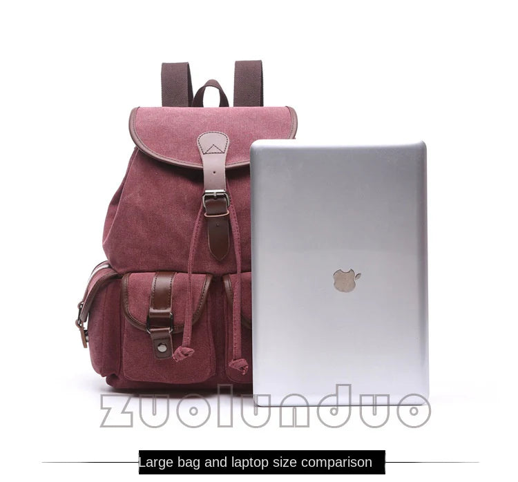 Korean Trendy Canvas Backpack - Student Travel Bag
