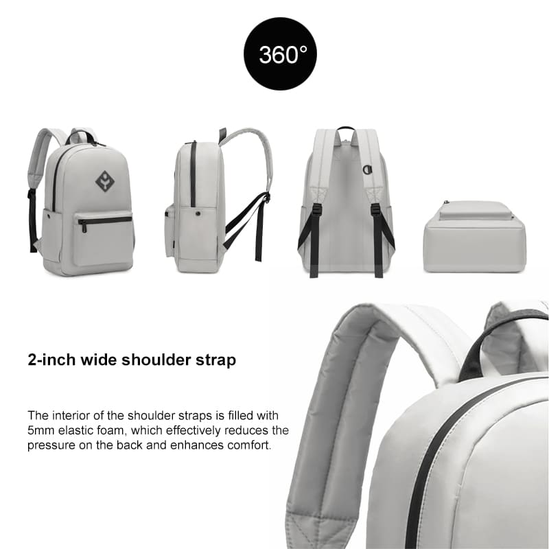 Nylon waterproof backpack multi pocket design casual style