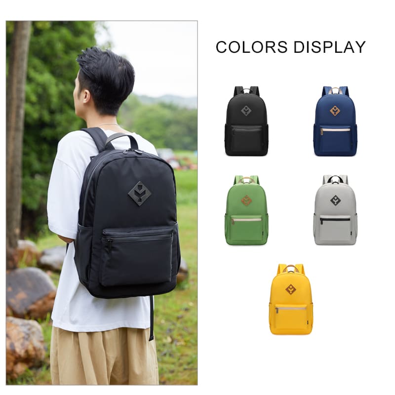 Unisex nylon backpack with laptop sleeve for commuting
