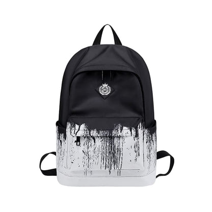 A black Lightweight nylon backpack College men's and women's shoulder bag