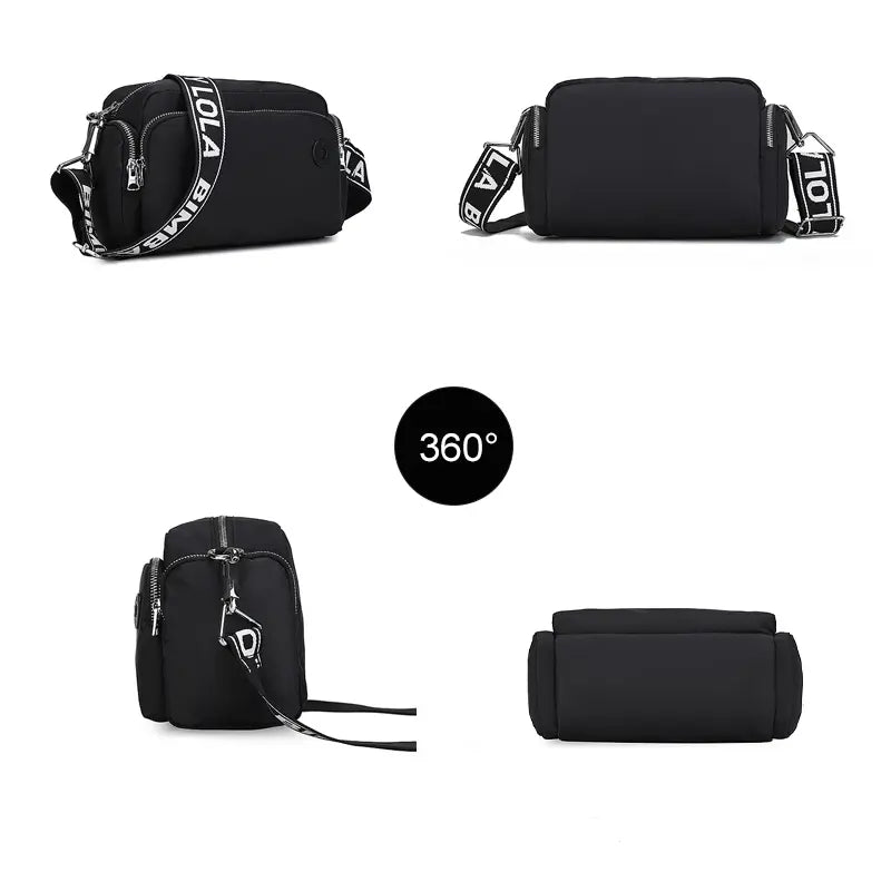 nylon crossbody bag - 360 degree view - all angles