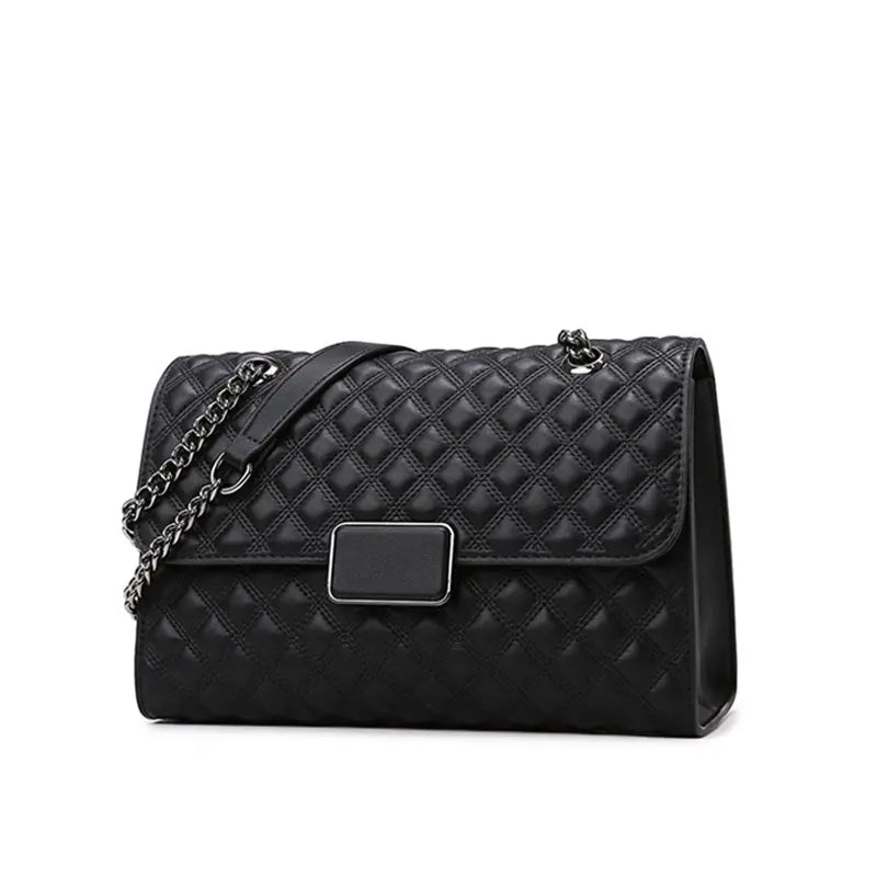 Handbag quilted texture with metal chain detail
