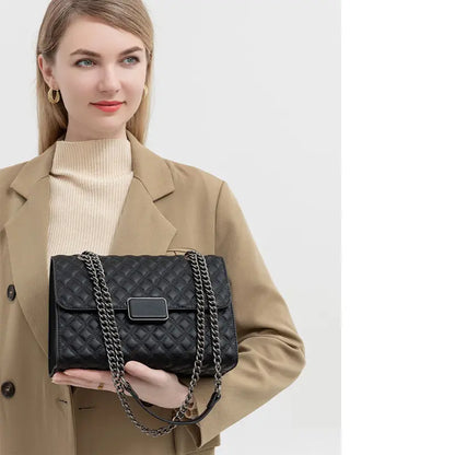 Shoulder bag worn by model for work outfit