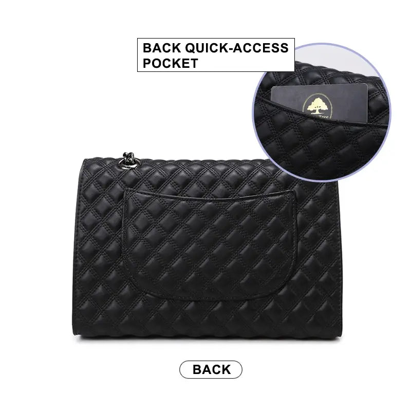 Shoulder bag back view smooth PU leather