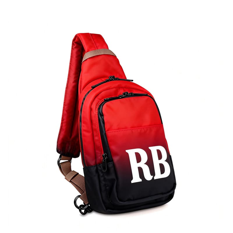 Smell proof crossbody stash bag with waterproof nylon shell-red