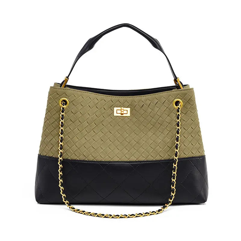 Vintage Suede Large Capacity Shoulder Handbag in matte finish front view - H Style.