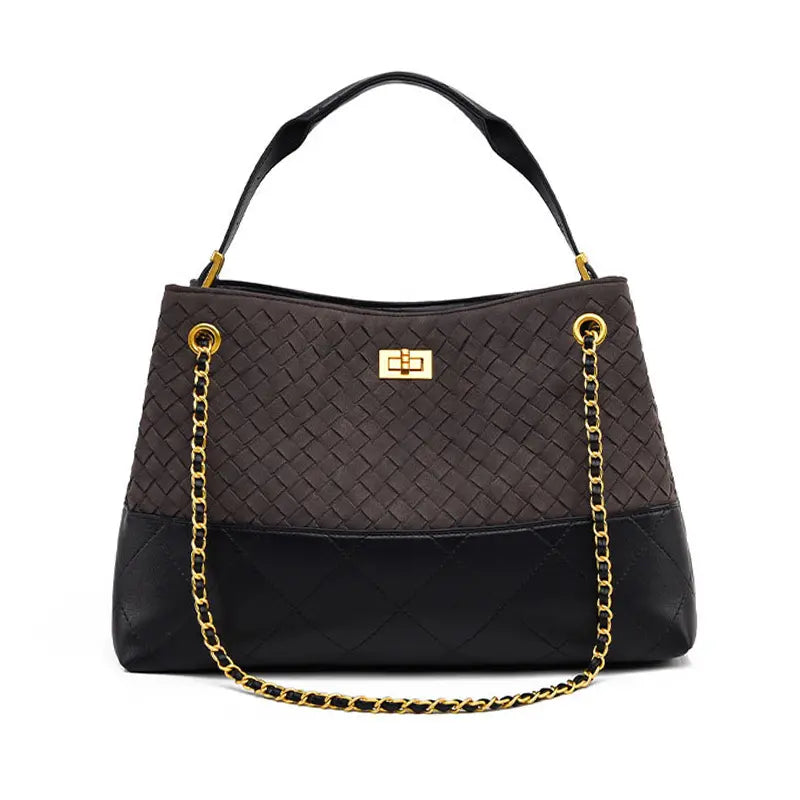 Vintage Suede Large Capacity Shoulder Handbag in matte finish front view - G Style.