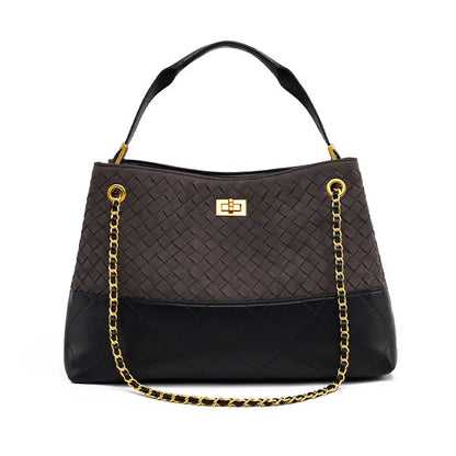 Vintage Suede Large Capacity Shoulder Handbag in matte finish front view - G Style.