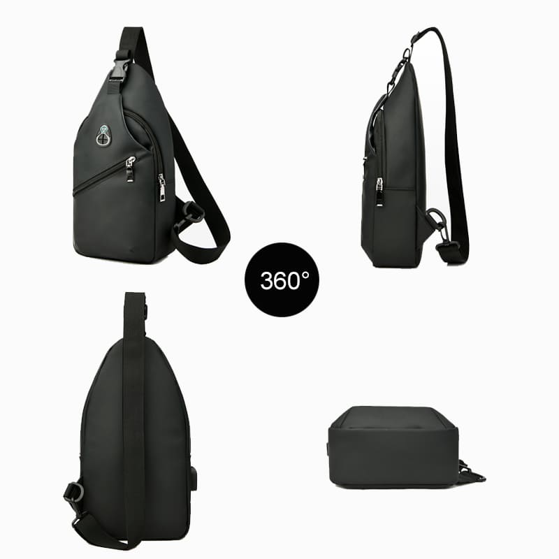 Fanny bag in Oxford fabric shown from multiple angles