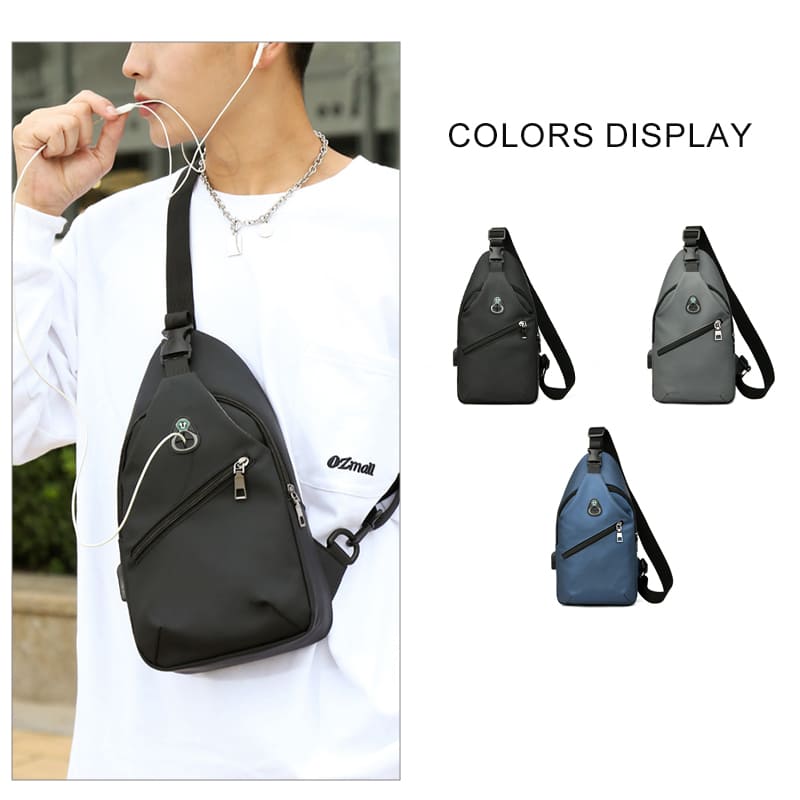 Oxford material chest bag showing texture and durability