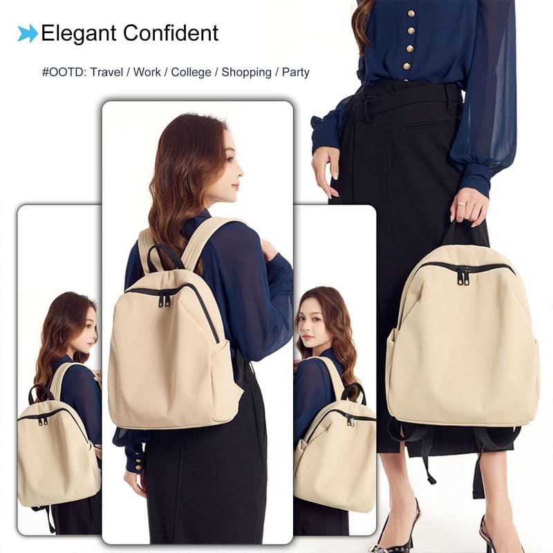Women Nylon Backpack for daily commuting, college, and office use.