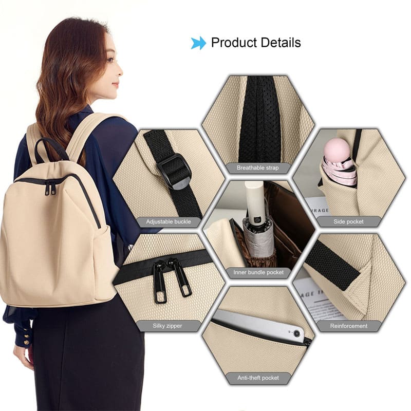 Women Nylon Backpack product details display