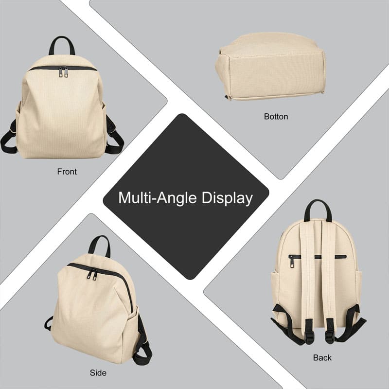 Women Nylon Backpack design casual style to multi angle display