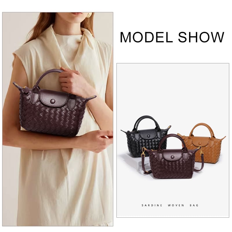 Crossbody bag woven PU styled for women daily outfits