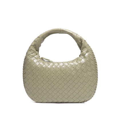 Woven PU Tote Handbag woven design daily PU material-Sand Beige