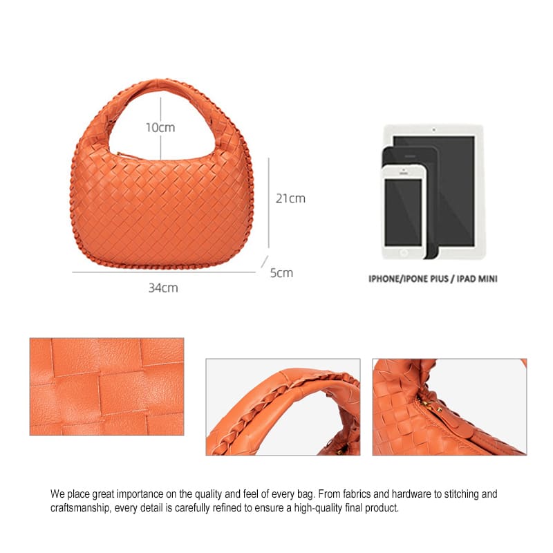 Woven PU Tote Handbag detail view showing woven PU surface