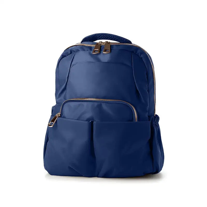 Nylon Laptop Backpack for Women – 14” Padded Compartment, Multi-Pocket Blue