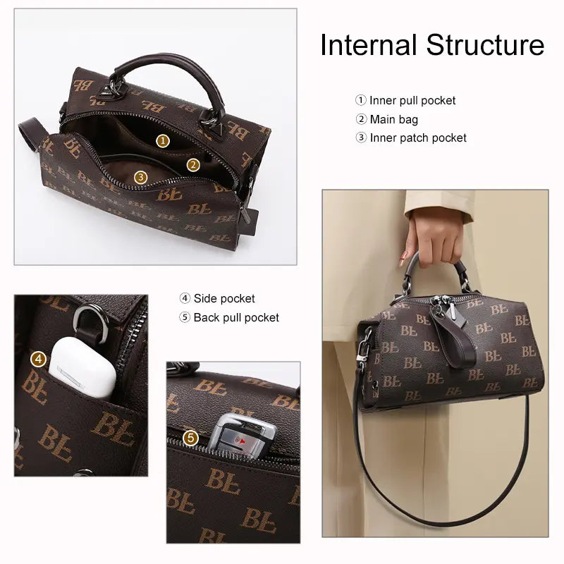 women's barrel handbag wholesale internal structure multiple pockets