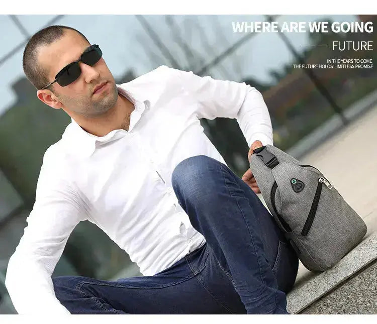 Range Bags Oxford Sling Bag Top View - Zipper Closure and Compact Profile