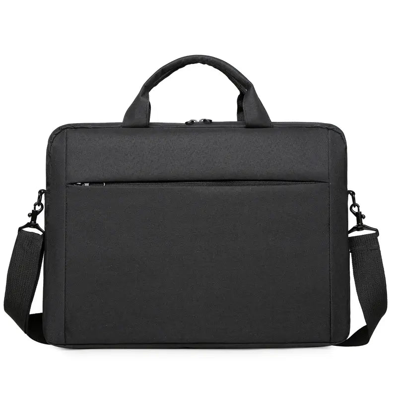 Black briefcase front view - professional business style