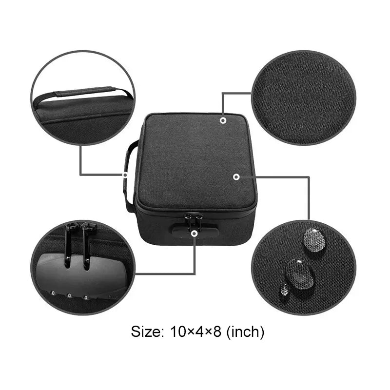 Open case showing mesh interior with dividers and organizer pockets