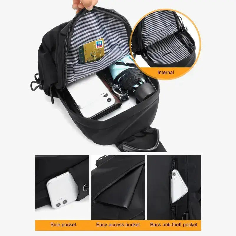 Range Bags Sling Bag Interior - Large Capacity Main Compartment with Multiple Pockets