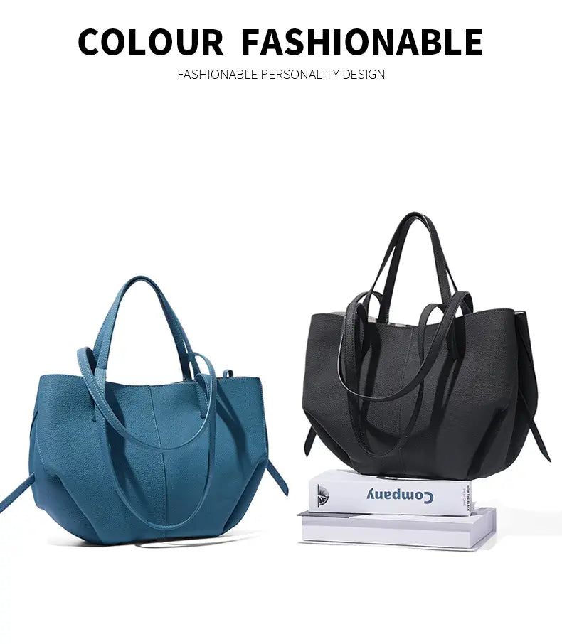 Polene Cyme Inspired Leather Croissant Bag - Five Colors Selection