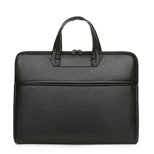 Black briefcase front view - clean professional look